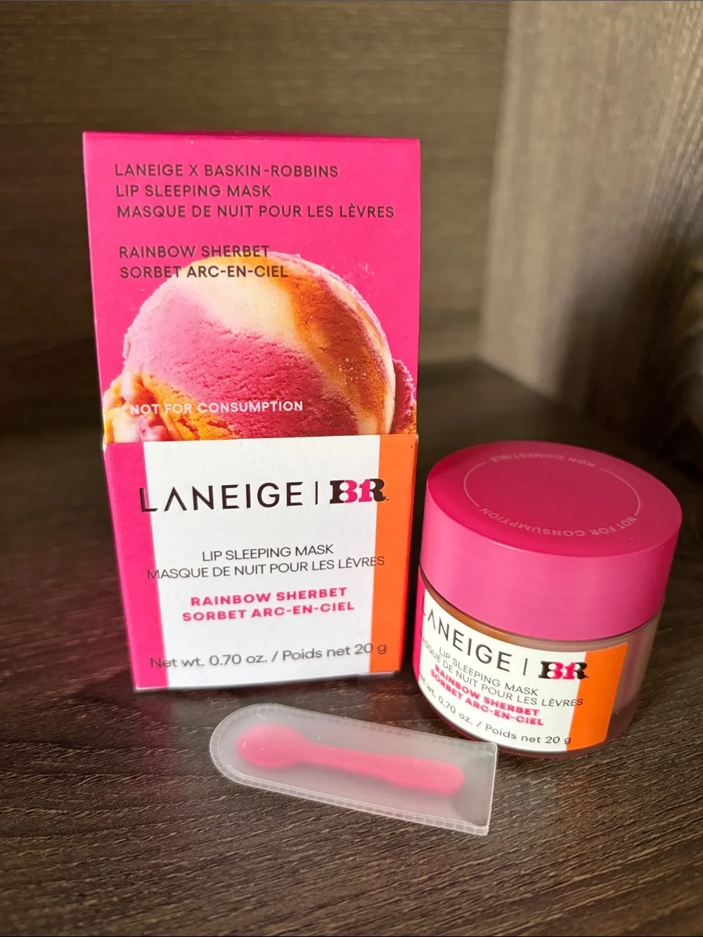 ❤️$32 NWT Laneige X Baskin Robbins Lip Sleeping Mask Rainbow Sherbet 20g